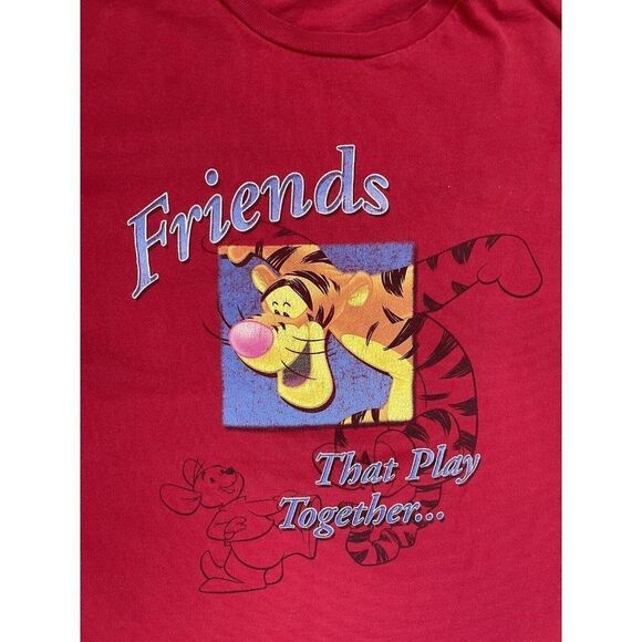 VINTAGE Disney Winnie The Pooh Tigger Graphic T-shirt Men Large Red Short Sleeve - Picture 2 of 8